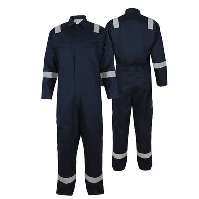 Lekki kombinezon ognioodporny Hi Vis Bawełniany Granatowy kombinezon ochronny dla spawaczy Odzież ognioodporna