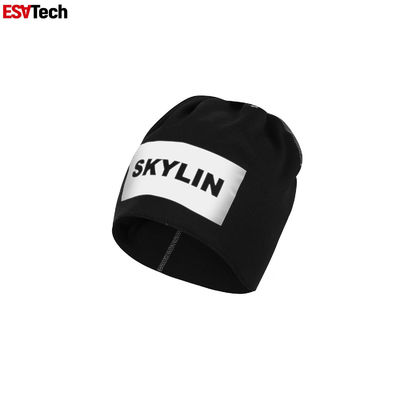 Jasnoczarna odblaskowa czapka z dzianiny fluorescencyjne czapki beanie damska jesienno-zimowa ciepła ochrona uszu