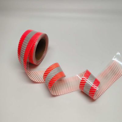 Twill Stripes Czerwone srebrne odblaskowe folie cieplna samoprzylepna do odzieży roboczej